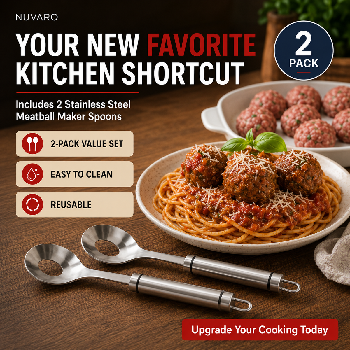 Stainless Steel Meatball Maker Spoon Make Perfect Meatballs Without Messy Hands