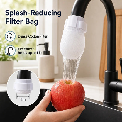 Cotton Faucet Filter Bags Sediment & Splash Filter