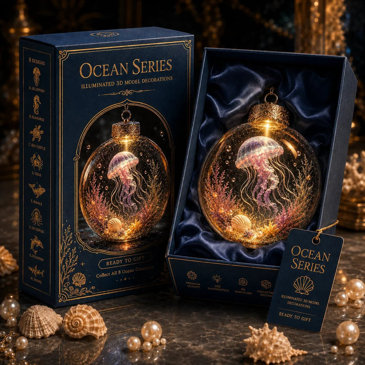 Ocean Series Illuminated 3D Model Decorations
