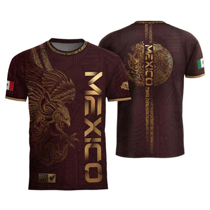Men's Mexican Aztec Soccer Print Casual Tee