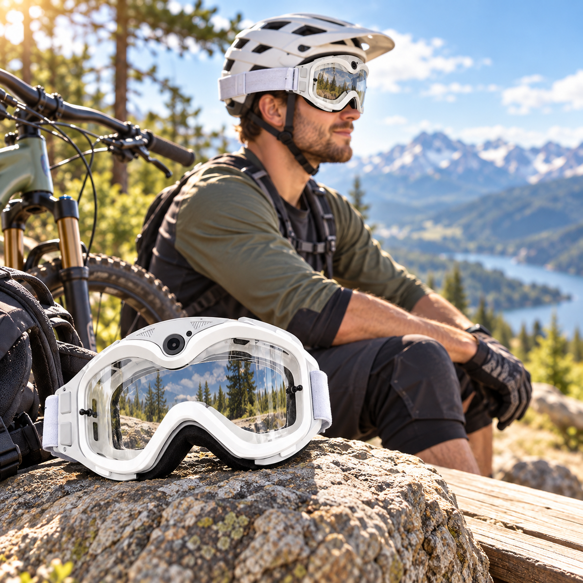 Wide-View Cycling Goggles Wind & Dust Protection for Outdoor Riding