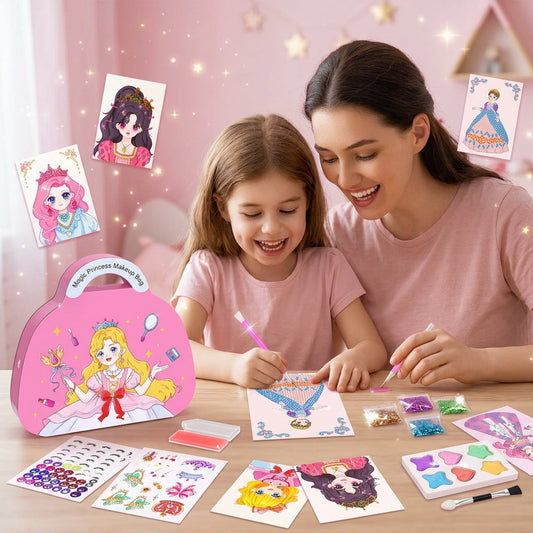 Special Diamond Painting & Princess Book Makeup Craft Kits Foil Art Books Set Play on Paper for Girl Handcraft Easter