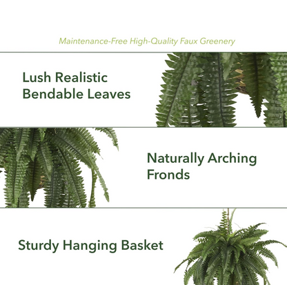Artificial Hanging Fern Plant Effortless Greenery for Home & Garden