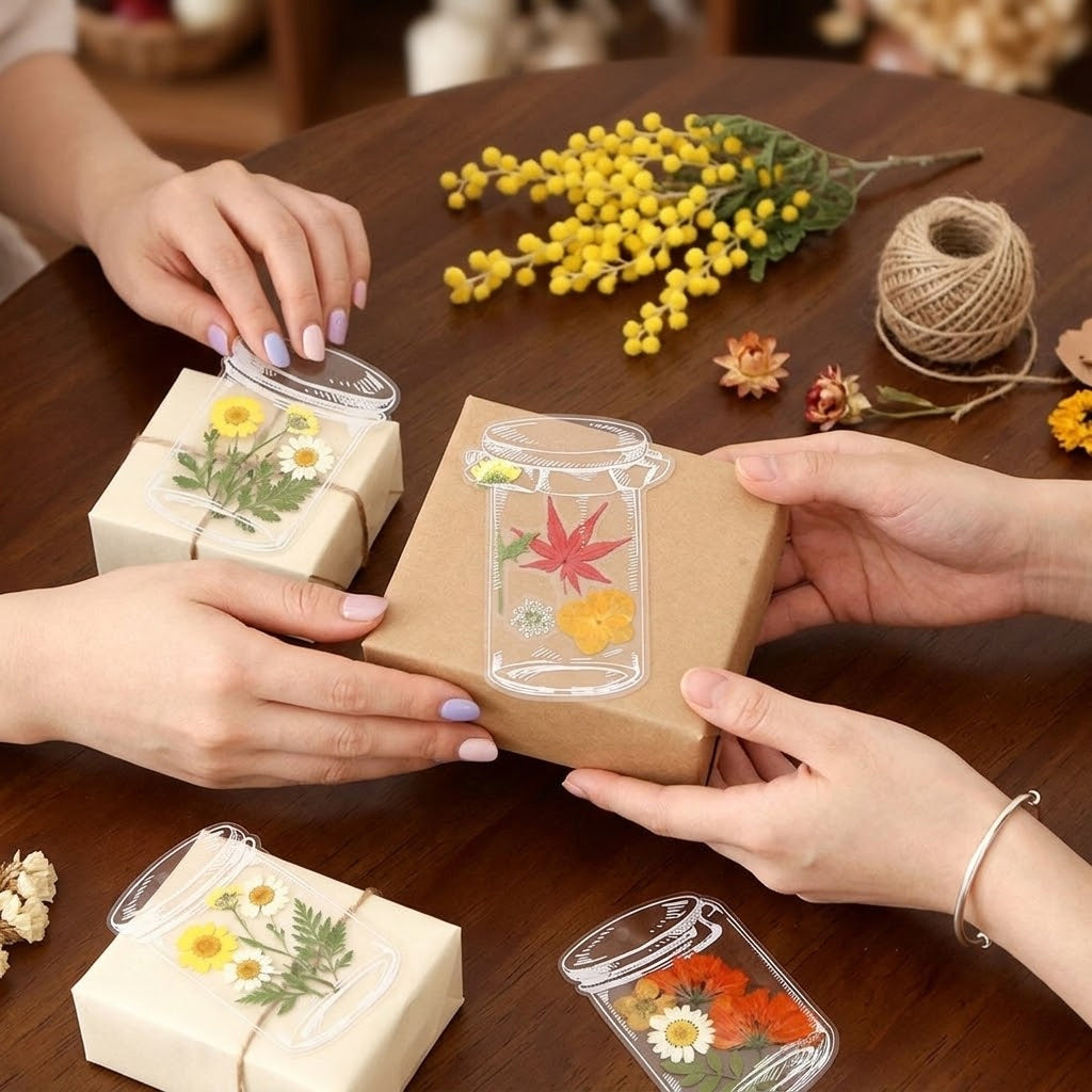 40pcs Transparent Dried Flower Bookmarks-DIY Gifts Bookmarks