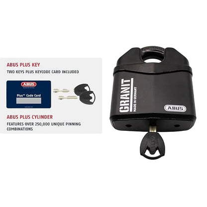 ABUS 37/80 Granit High Security Padlock - Hidden Closed Shackle Hardened Steel Lock