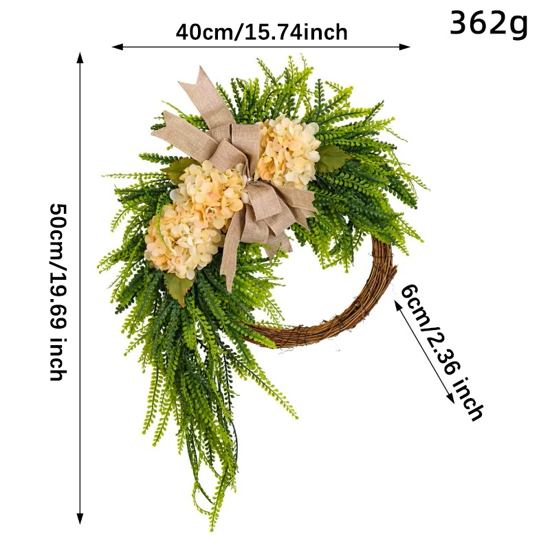 Handcrafted Rustic Hydrangea Wreath Cozy & Inviting Decor