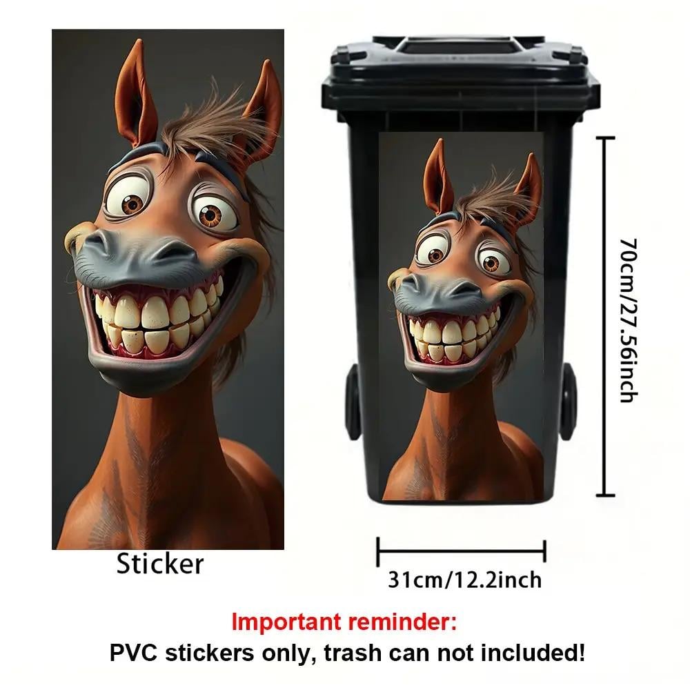 Creative Trash Can Sticker with Colourful Cartoon