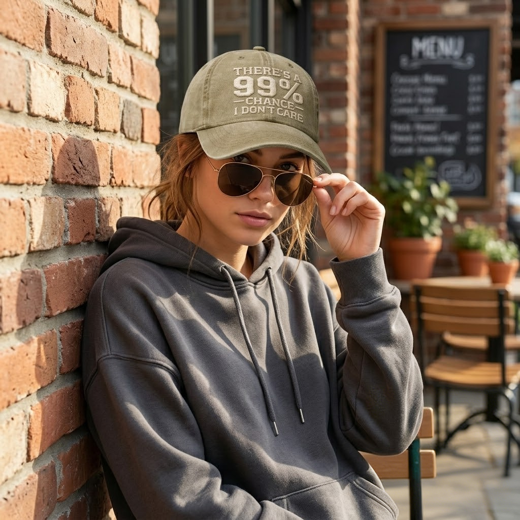 THERE'S A CHANCE I DON'T CARE Embroidered Cap
