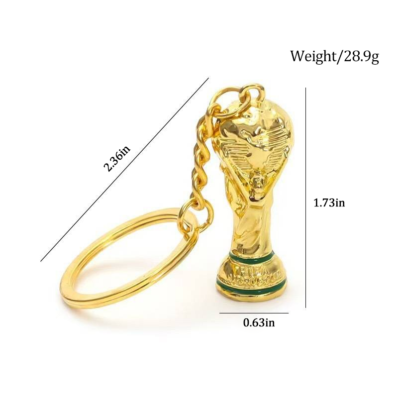 Sports Ball & Gold Trophy Keychain Set, Mini Bag Charm Pendant for Backpack, Handbag, Keys and Party Gifts