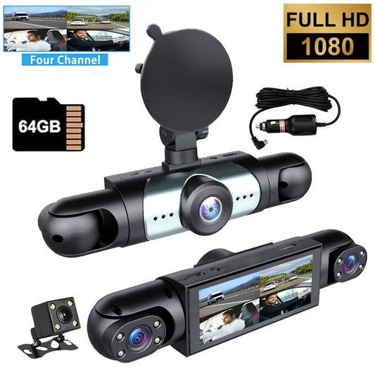4K 360 Smart Dash Cam System Full View, Night Vision & Loop Recording