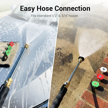 High-pressure water gun 3 interchangeable nozzles, durable aluminium alloy & powerful