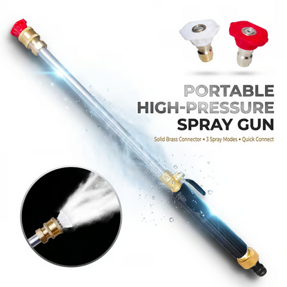 High-pressure water gun 3 interchangeable nozzles, durable aluminium alloy & powerful