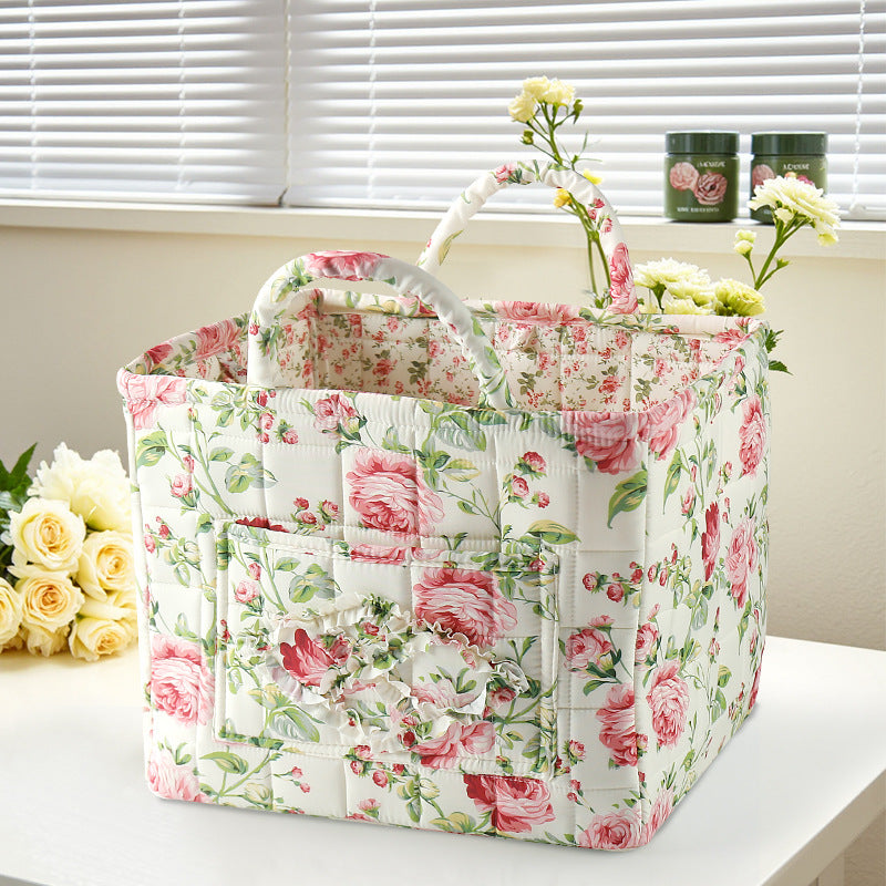 Floral Fabric Storage Basket