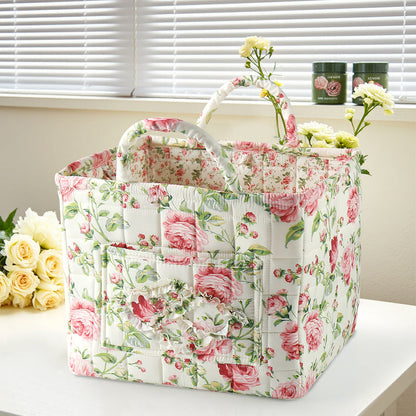 Floral Fabric Storage Basket