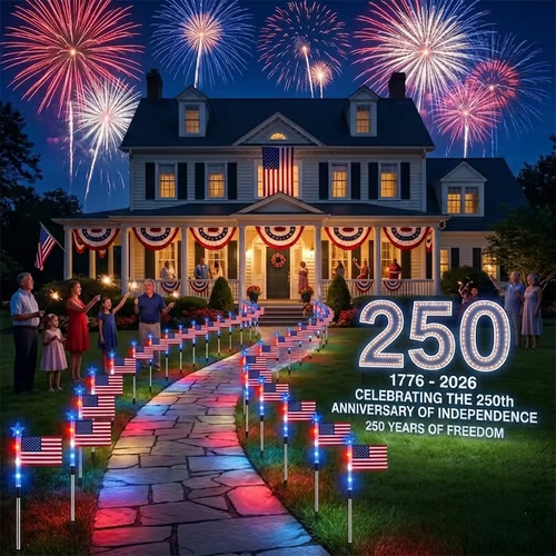 Independence Day -8 PCS Flag Light Set (4th of July Decorations with 8 Lighting Modes)