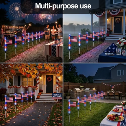 Independence Day -8 PCS Flag Light Set (4th of July Decorations with 8 Lighting Modes)