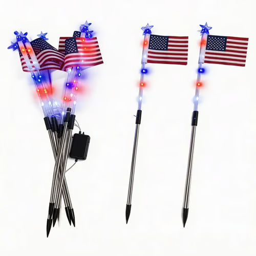 Independence Day -8 PCS Flag Light Set (4th of July Decorations with 8 Lighting Modes)