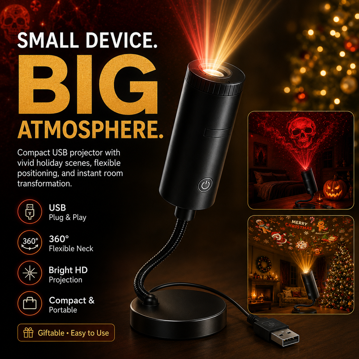 HD Christmas Scene Projector Pick Your Perfect Festive Display (6 or 10 Scenes)