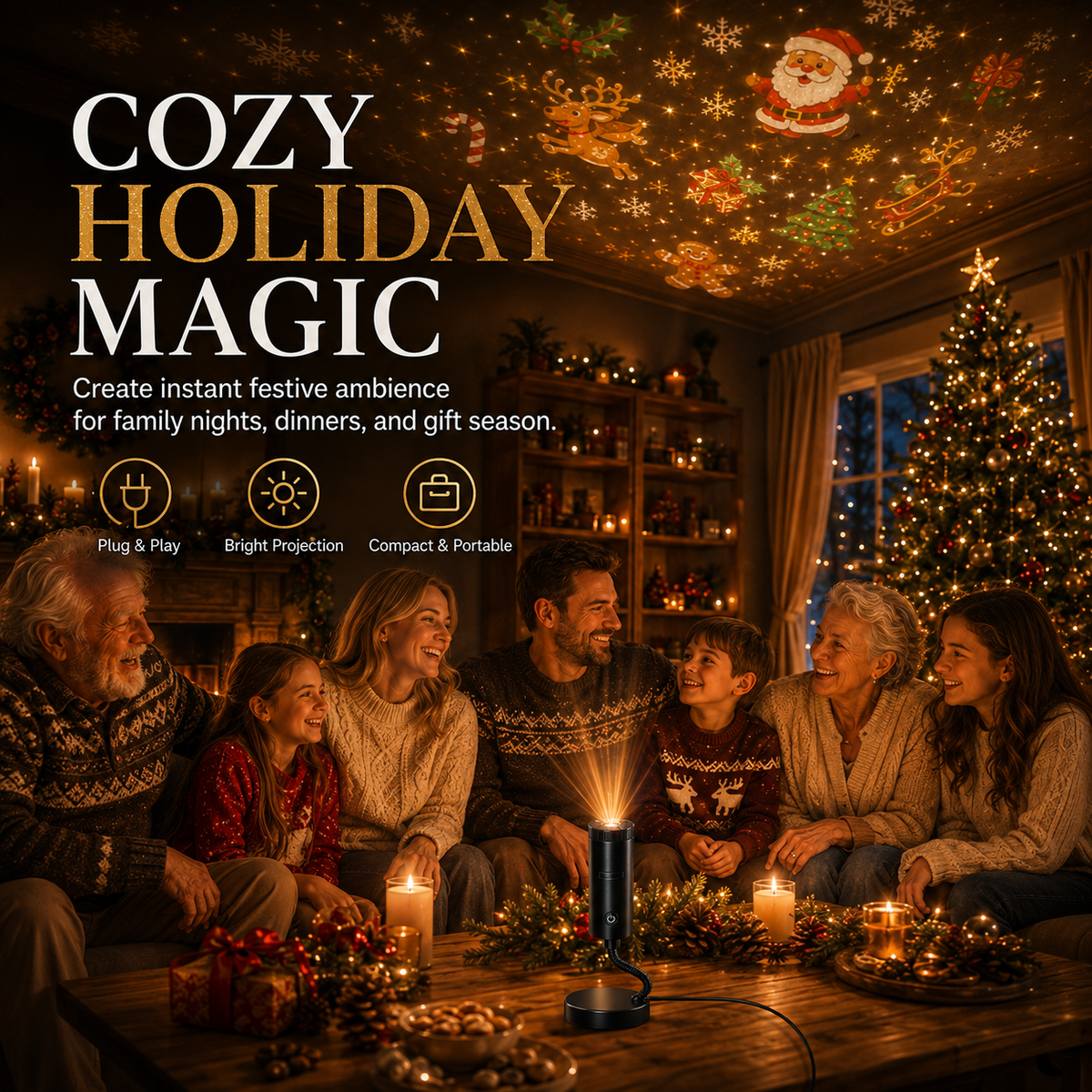 HD Christmas Scene Projector Pick Your Perfect Festive Display (6 or 10 Scenes)