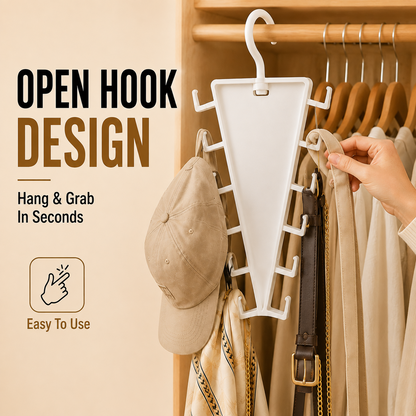 12-Hook V-Shaped Closet Organizer Save Space & Keep Accessories Tidy