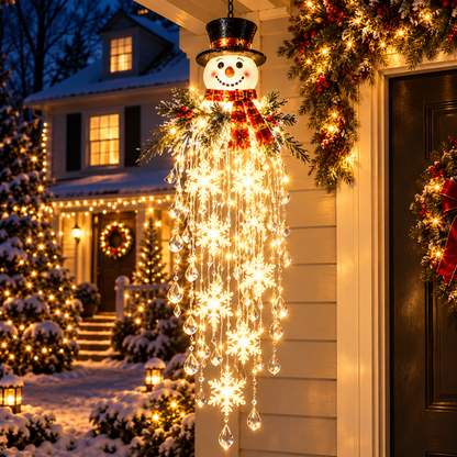 Crystal Cascade Christmas Light Hanging Snowflake & Crystal LED Porch D cor