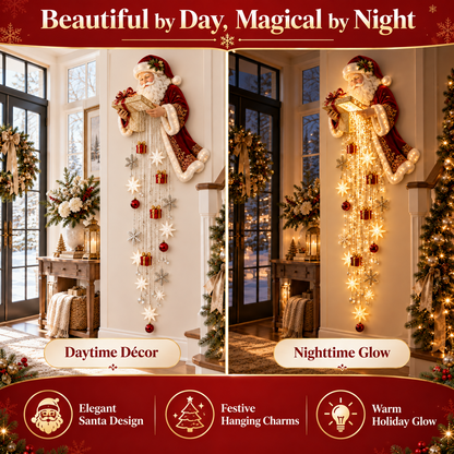 Santa s Magical Gift Starfall Cascade | Lighted Christmas Wall Decor