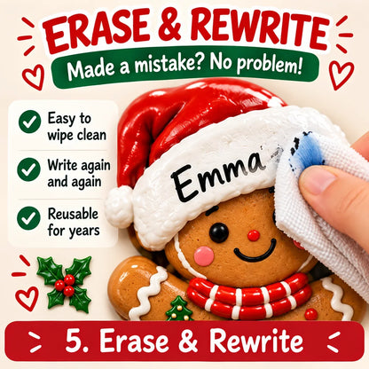 Personalized Gingerbread Family Fridge Magnet Writeable Christmas Keepsake