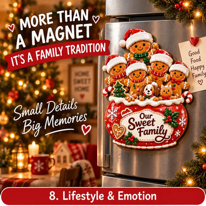Personalized Gingerbread Family Fridge Magnet Writeable Christmas Keepsake