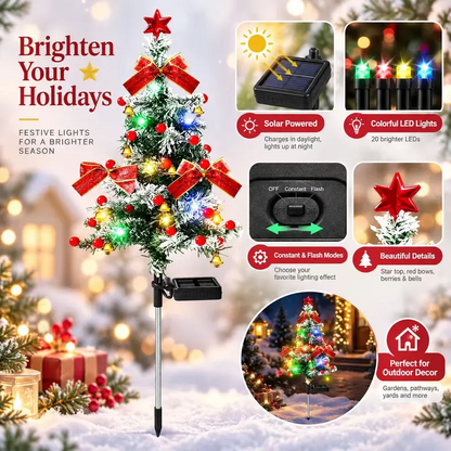 Solar Christmas Tree Lights 4-Pack DIY Outdoor Holiday Decor