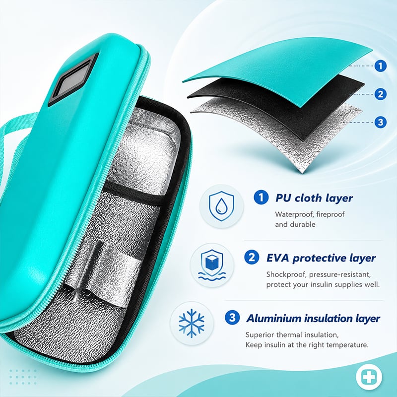 Insulin Cooler Travel Case Built in Real Time Temperature Display