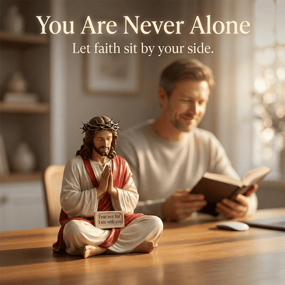 Peaceful Desk Companions Handcrafted Jesus & Virgin Mary Figurines