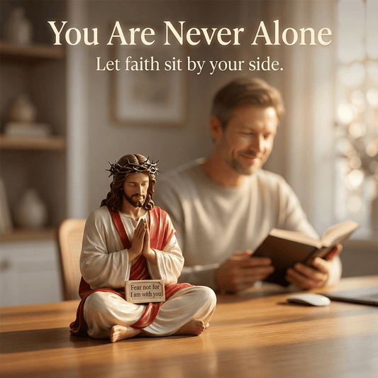 Peaceful Desk Companions Handcrafted Jesus & Virgin Mary Figurines