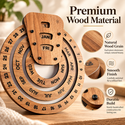 Perpetual calendar, wooden perpetual calendar
