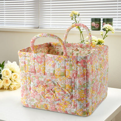 Floral Fabric Storage Basket