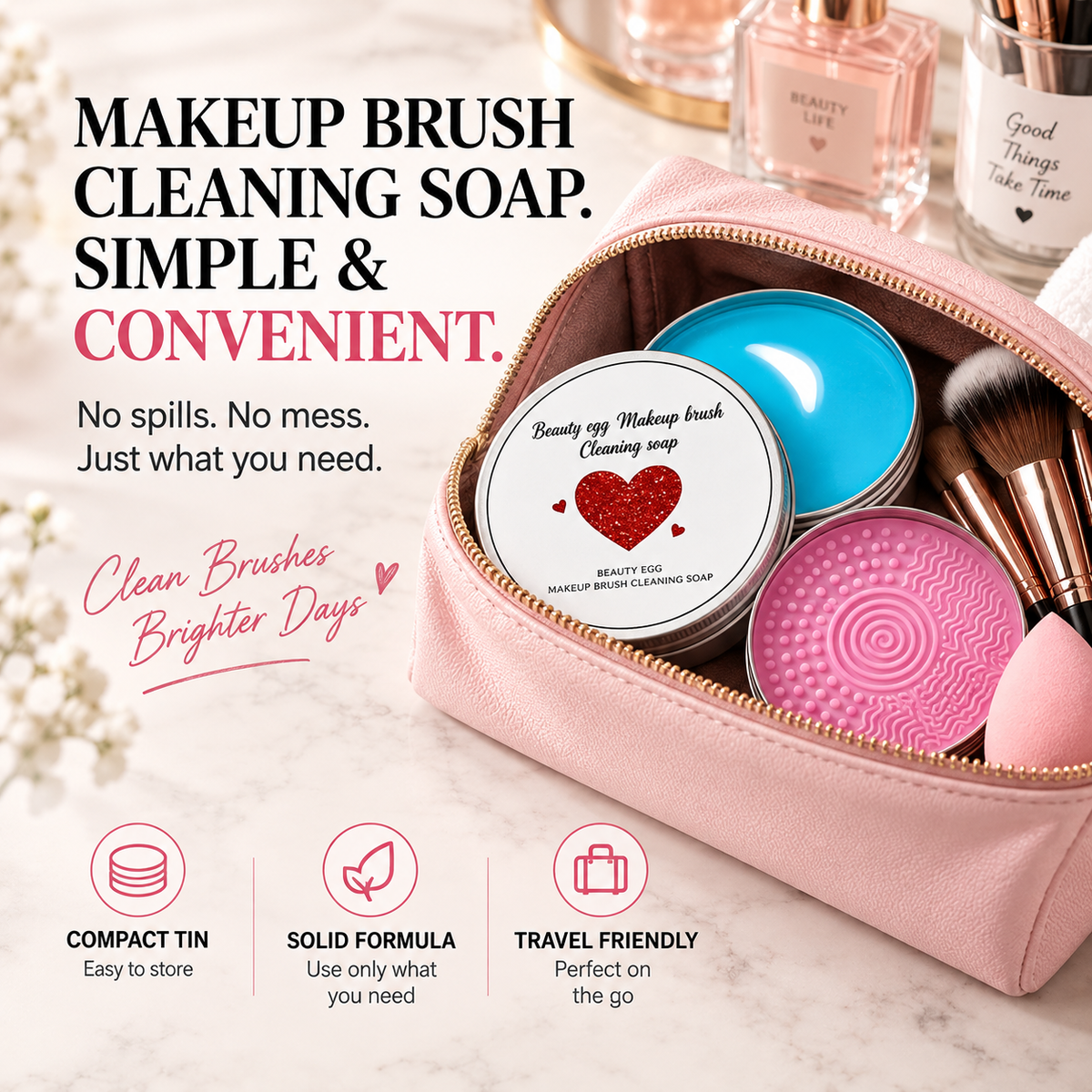 Makeup Brush Cleaning Soap with Silicone Scrub Pad | 100g