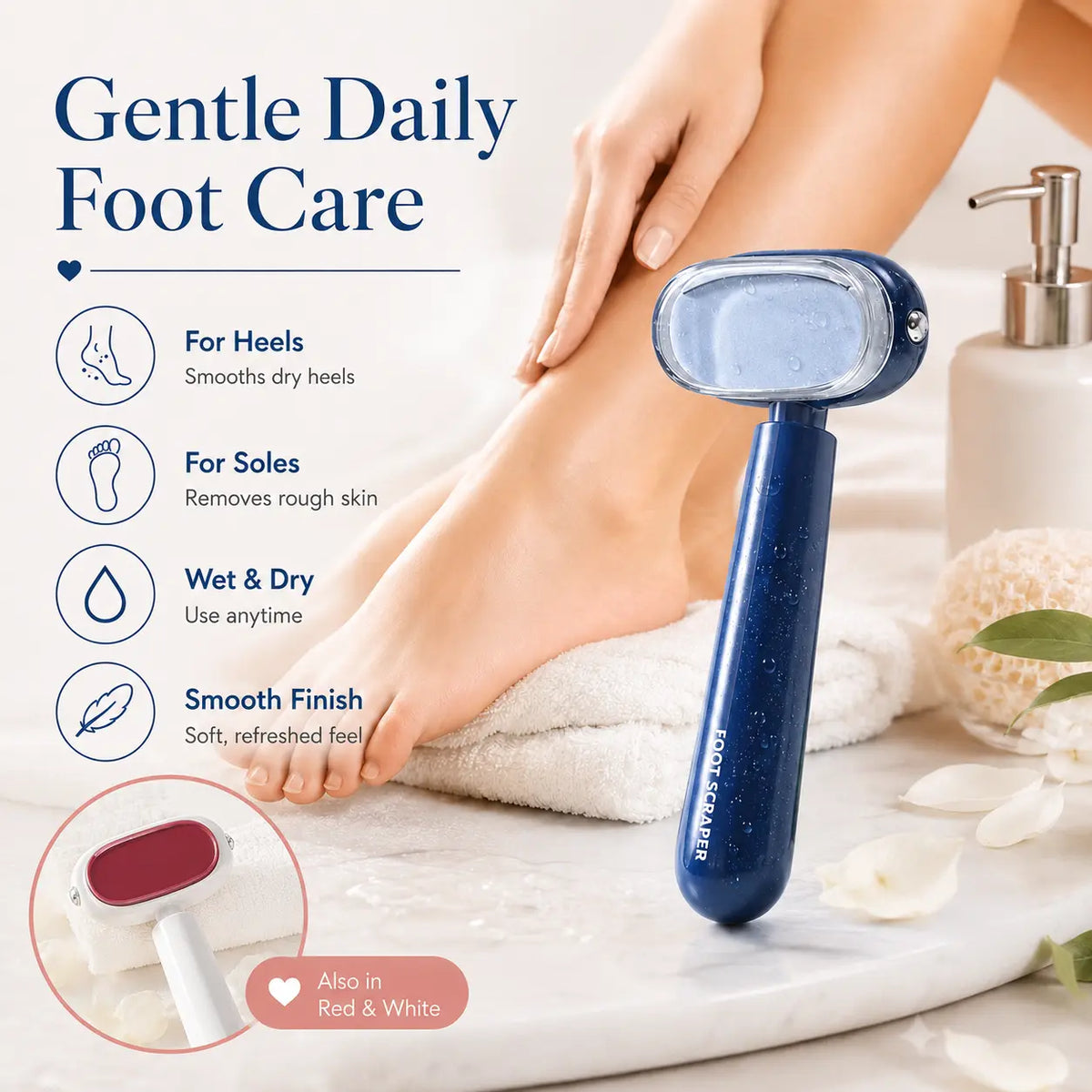 Smooth Heels Fast Dual-Sided Foot Callus Remover with Replaceable Stainless Steel Blade