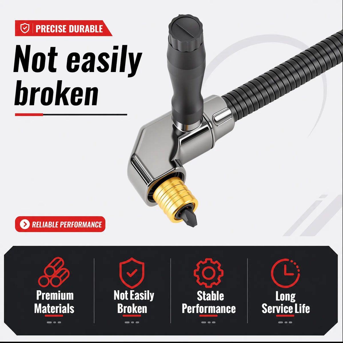 90-Degree Right Angle Drill Attachment, Swivel Corner Drill Adapter Tool for Confined Spaces