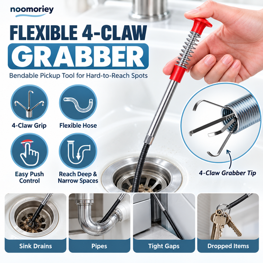 Flexible 4-Claw Grabber Tool Bendable Pickup Tool for Hard-to-Reach Spaces