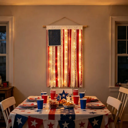 Lighted American Flag Banner