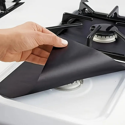 4-Piece Reusable Non-Stick Gas Stove Burner Covers Heat-Resistant & Washable
