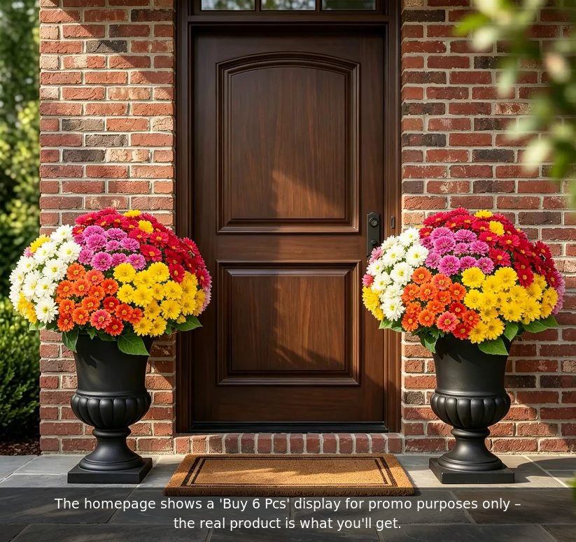 Artificial Outdoor Sunset Mums Flowers - UV resistant, Waterproof, Windproof