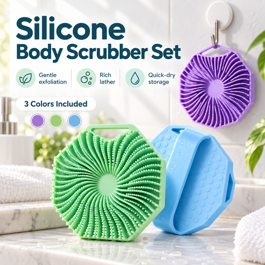 Ditch the Soggy Loofah 3-Pack Silicone Scrubber Set