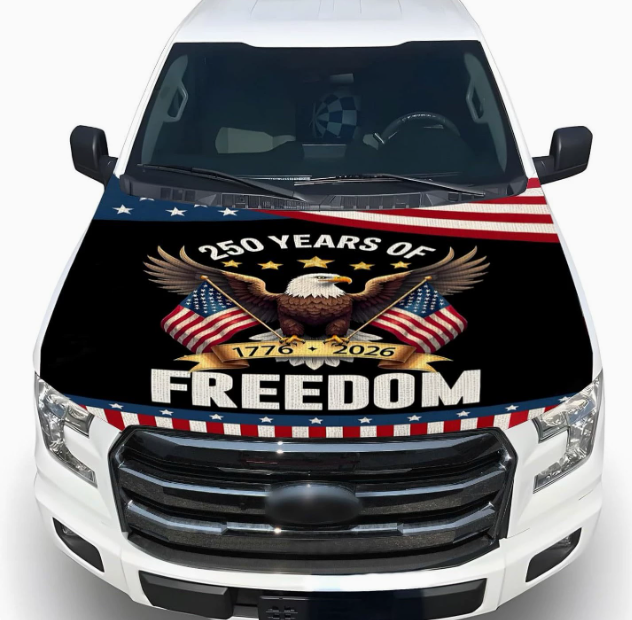 Patriotic American Flag Car Hood Cover