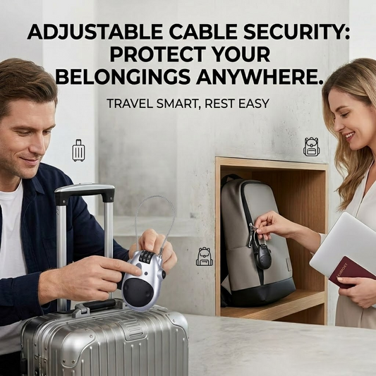 Adjustable cable security combination lock
