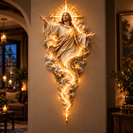 Light of the World Jesus Wall Sculpture A Radiant Symbol of Faith for the Home