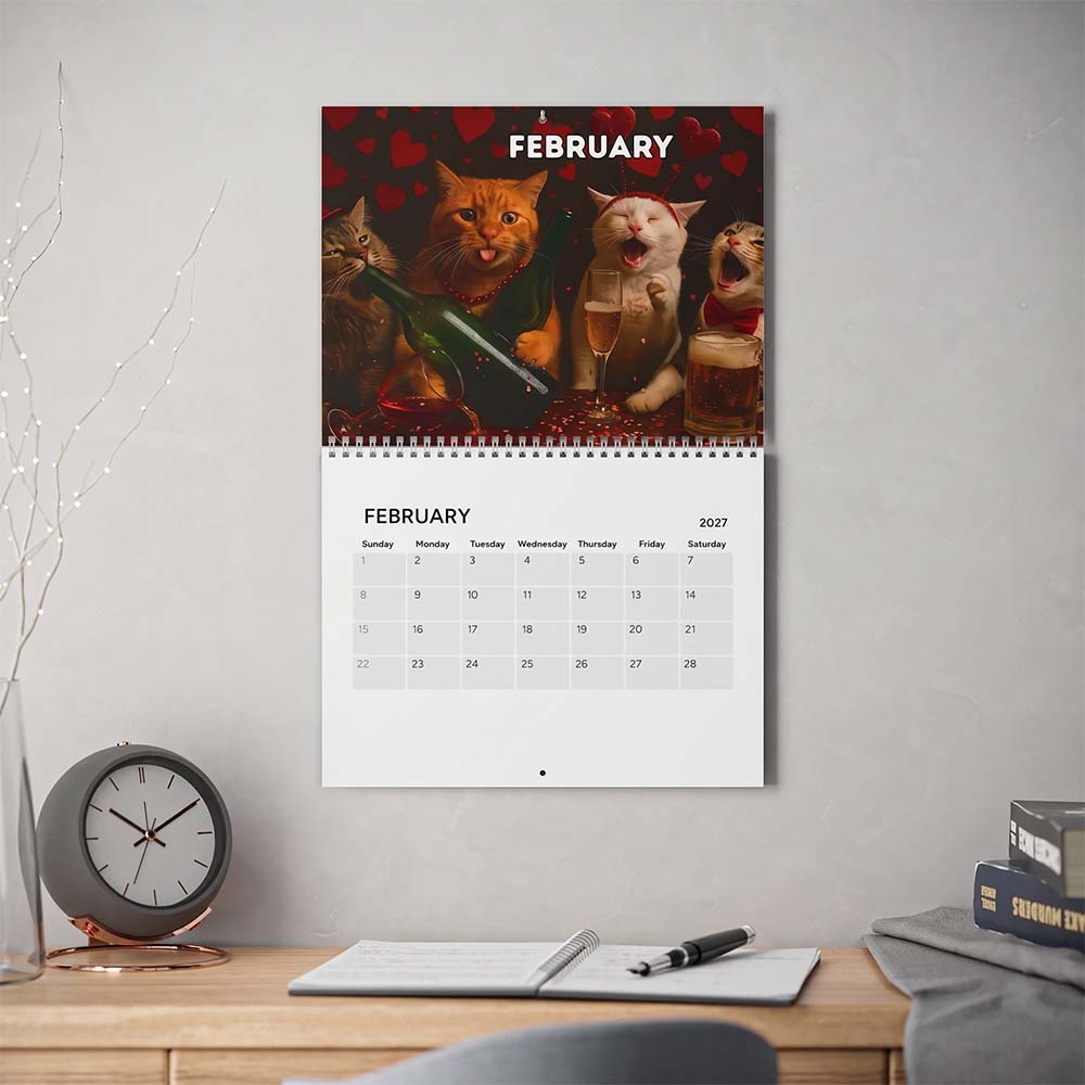 Drunk Cats 2027 Calendar