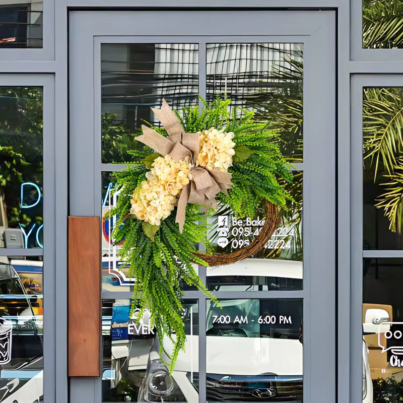 Handcrafted Rustic Hydrangea Wreath Cozy & Inviting Decor