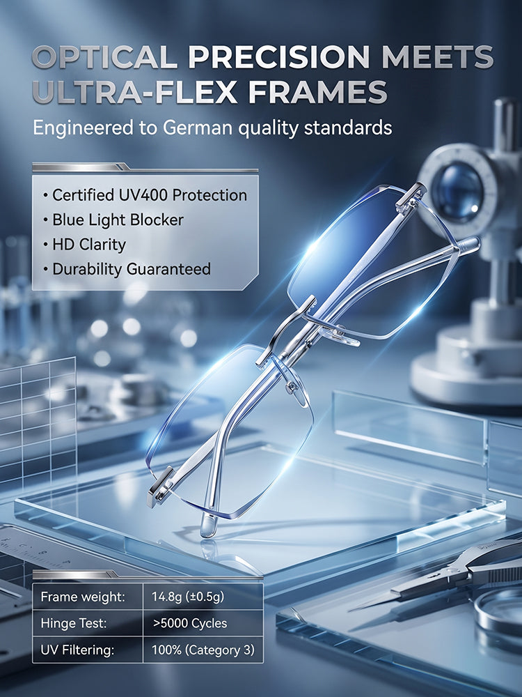 Photochromic Rimless Reading Glasses