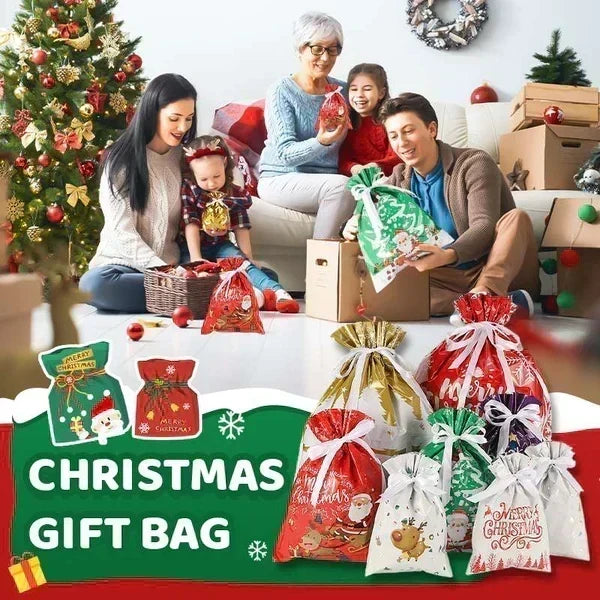 Drawstring Christmas Gift Bags (Biodegradable)