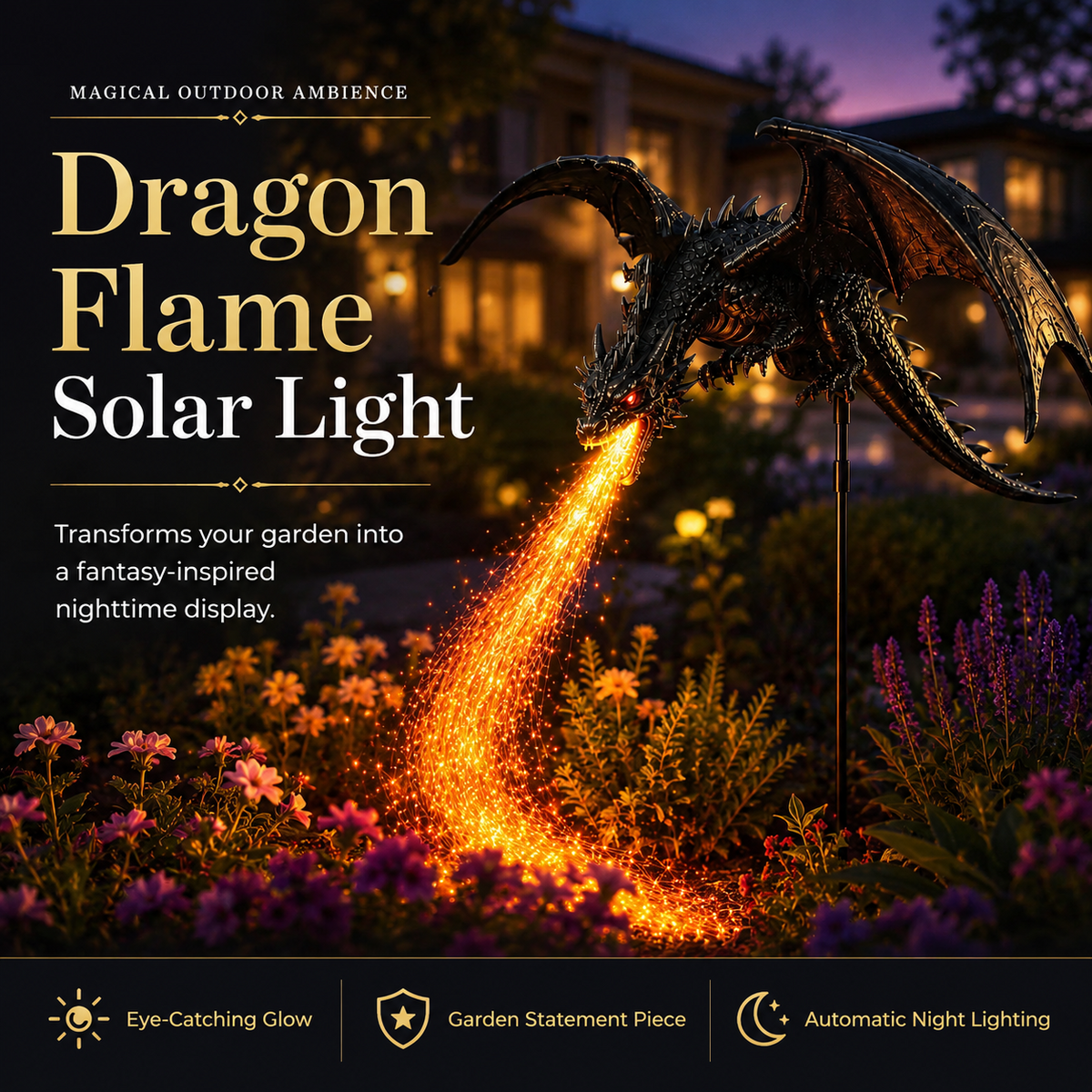 2027 Fellime Dragon s Ember Solar Garden Decor